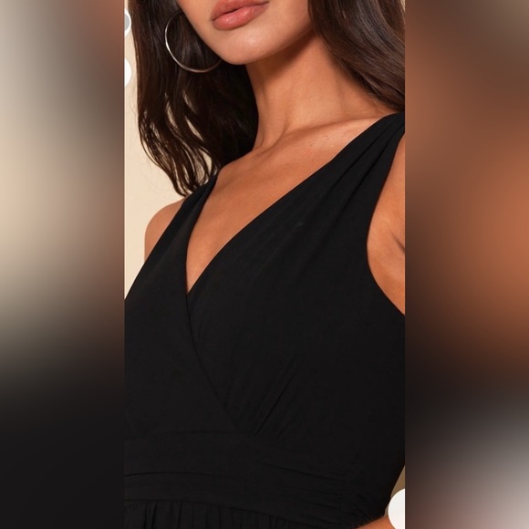 Lulus Dress-Thoughts of Hue Black Surplice Maxi - Picture 4 of 16